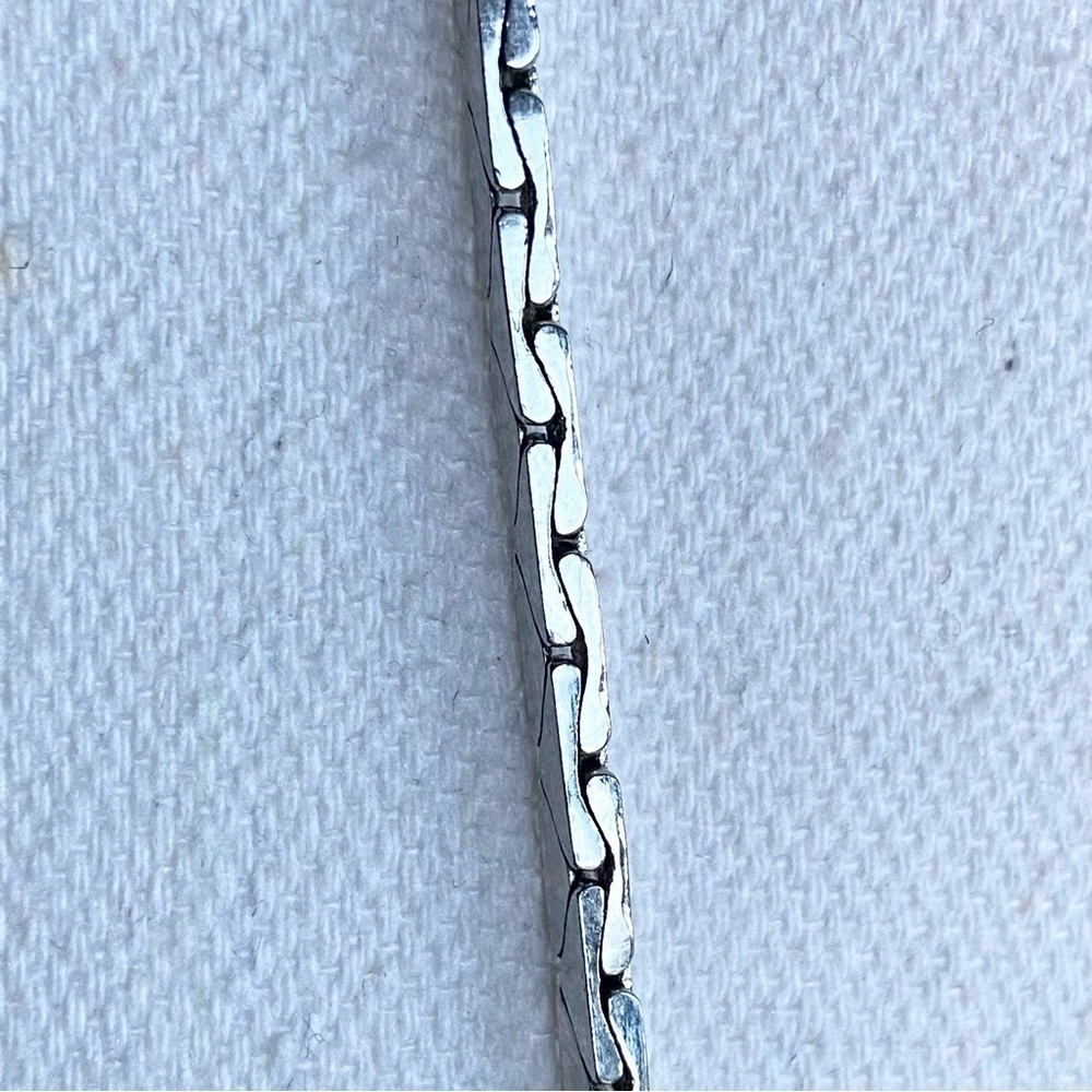 Long Box Chain Silver Tone Necklace Plain Simple Casual Necklace - Picture 5 of 8